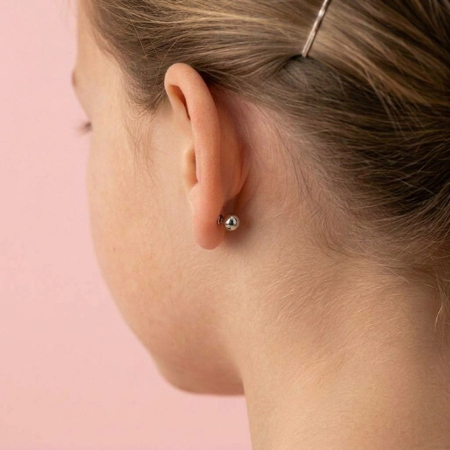 Crystal Flutter Screw Back Studs Silver