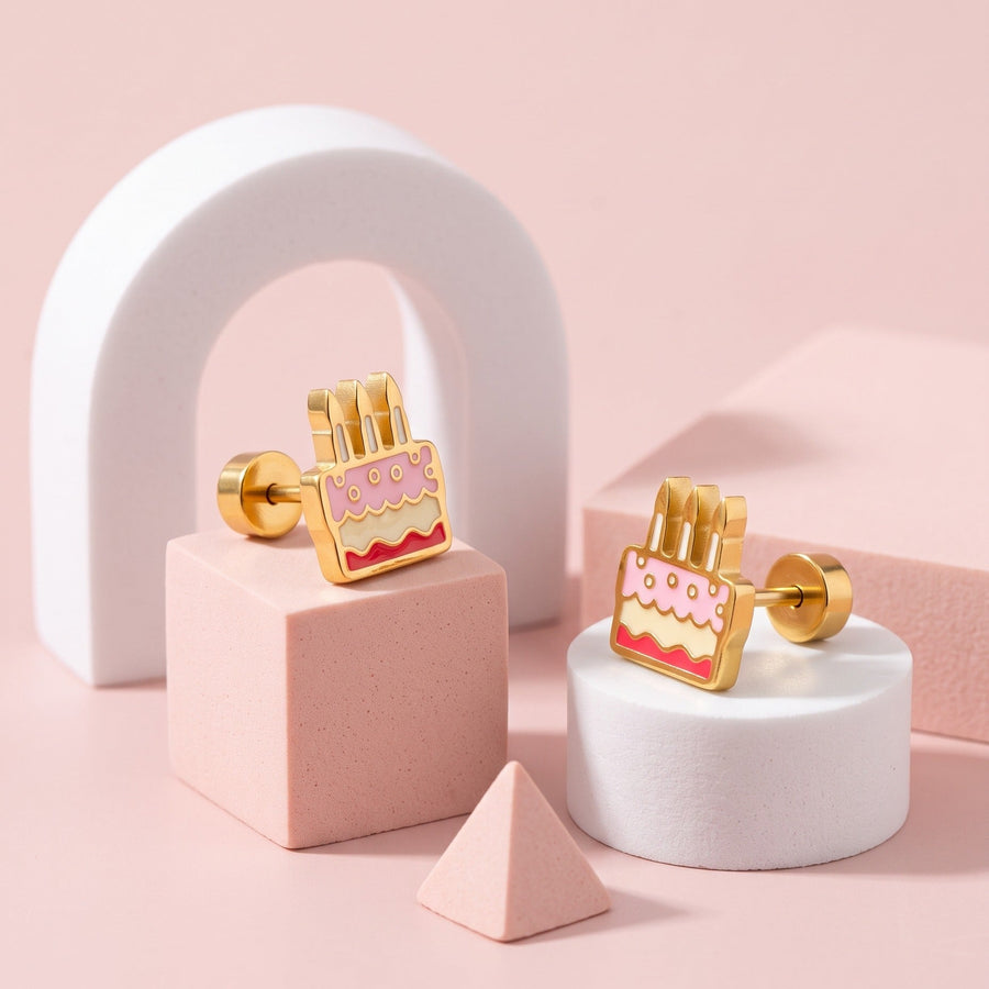 Birthday Cake Flat Back Studs