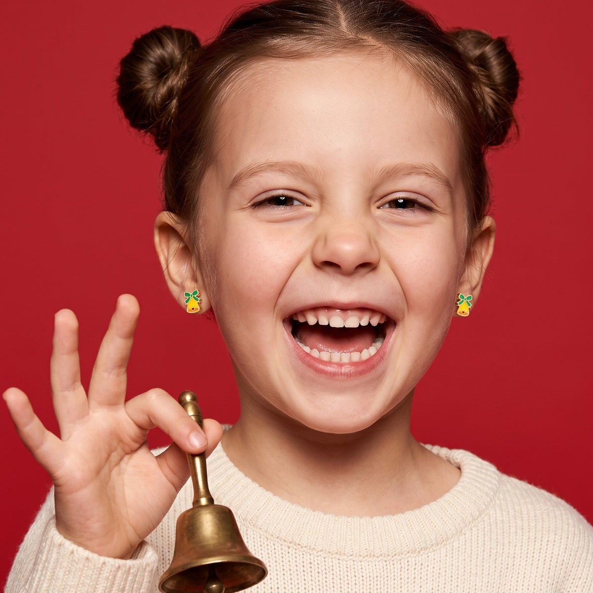 Christmas Bells Flat Back Studs