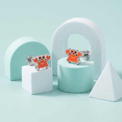 Crabby Flat Back Studs Silver