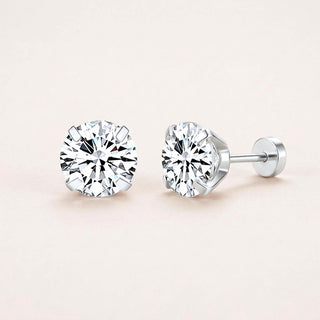 Diamond CZ Flat Back Studs Silver