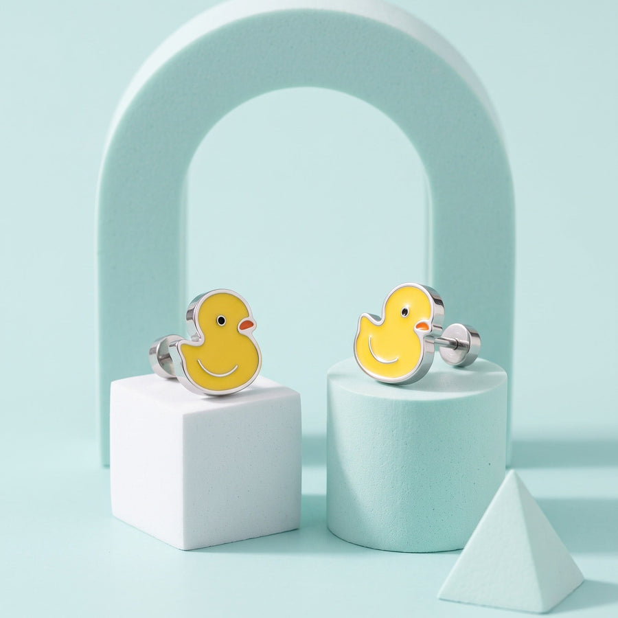 Ducky Flat Back Studs Silver