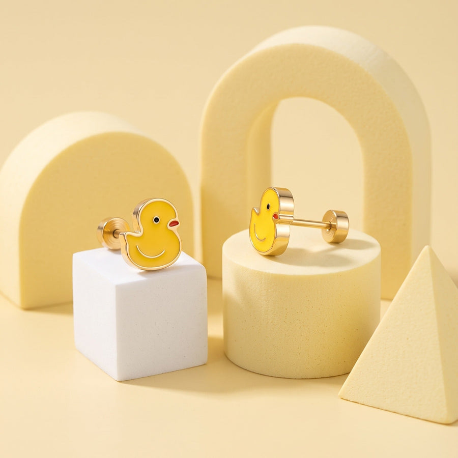 Ducky Flat Back Studs Gold