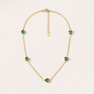 Emerald Heart Dainty Necklace