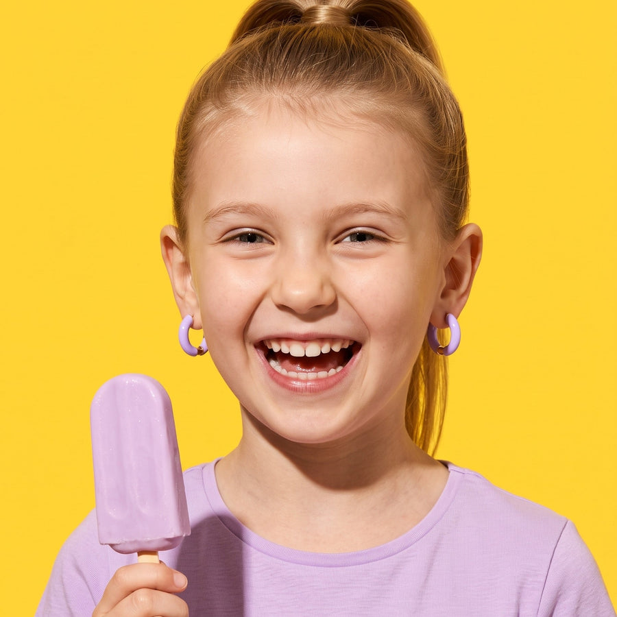 Enamel Pop Hoops Lilac