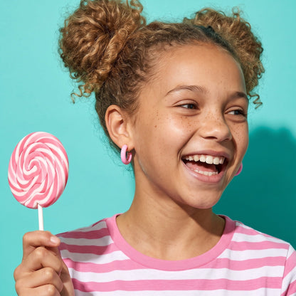 Enamel Pop Hoops Pink