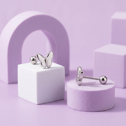 Flutter Screw Back Studs Silver