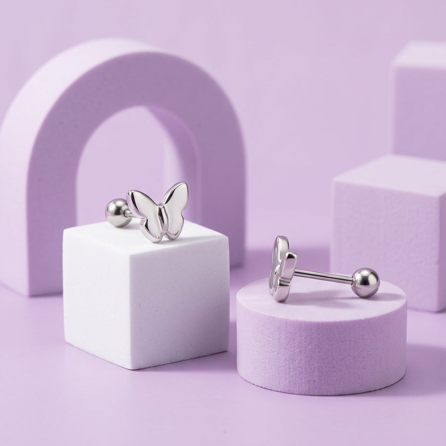 Flutter Screw Back Studs Silver