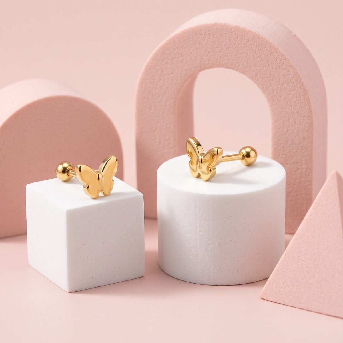 Flutter Screw Back Studs Gold