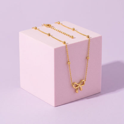 Gold Bow Necklace