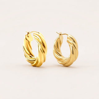 Golden Twist Hoops