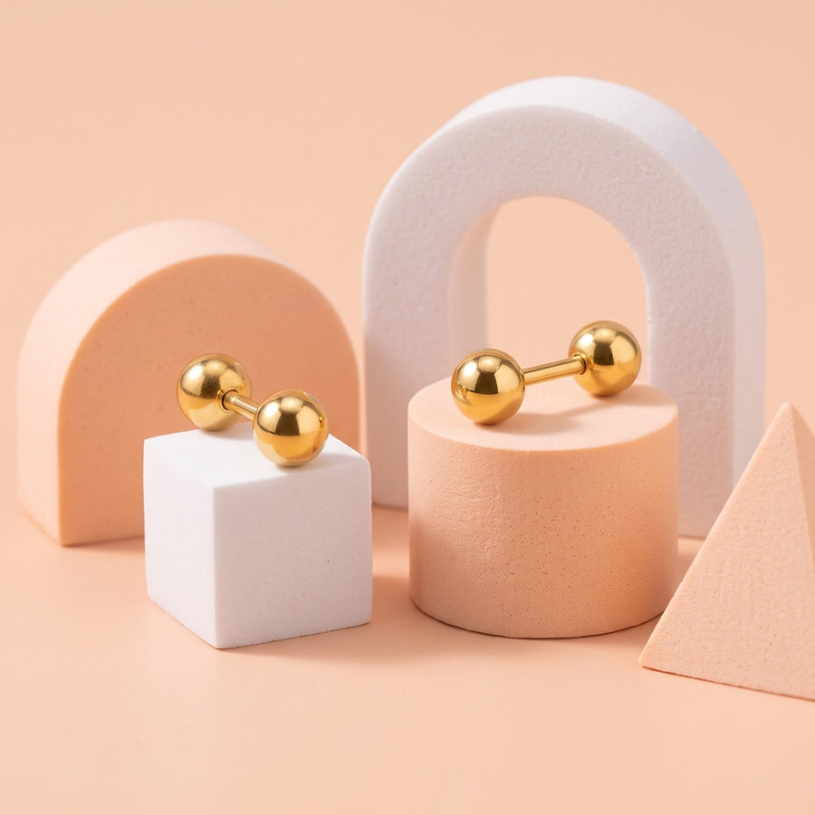 Screw Back Studs Gold