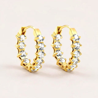 Starlight Spark CZ Diamond Hoops Gold