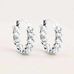 Starlight Spark CZ Diamond Hoops Silver