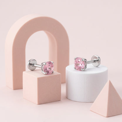 The Birthstone Flat Back Studs Silver