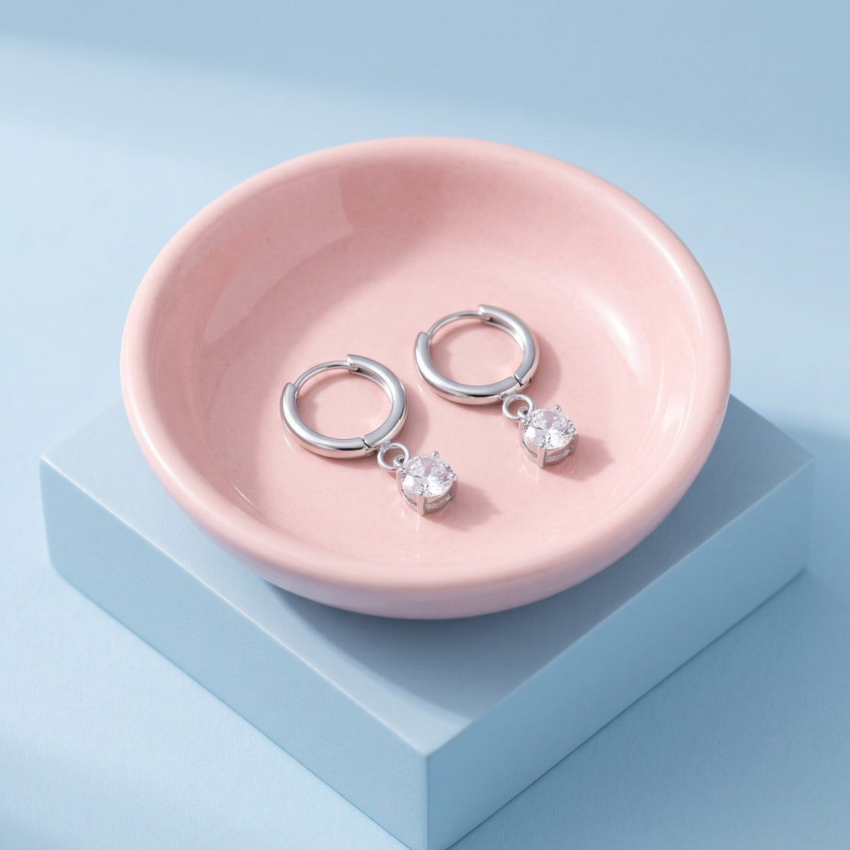 Twinkle CZ Diamond Huggies Silver