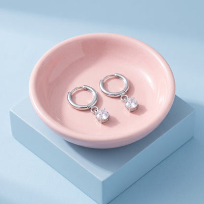 Twinkle CZ Diamond Huggies Silver