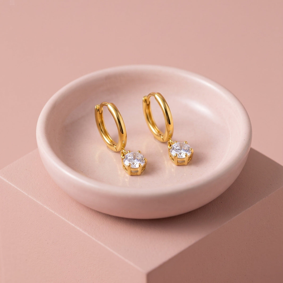 Twinkle CZ Diamond Huggies Gold