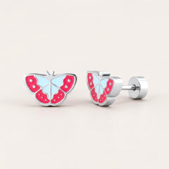 Vibrant Butterfly Flat Back Studs Silver