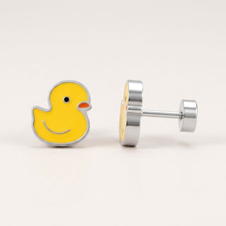 Ducky Flat Back Studs Silver