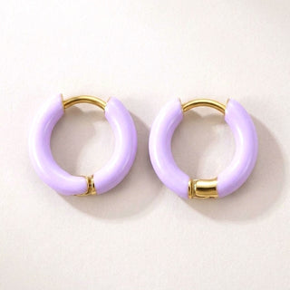 Enamel Pop Hoops Lilac