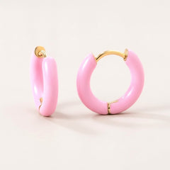 Enamel Pop Hoops Pink