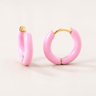 Enamel Pop Hoops Pink