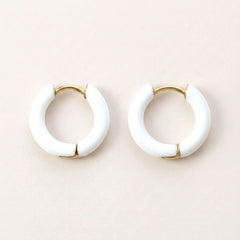 Enamel Pop Hoops White