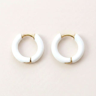 Enamel Pop Hoops White