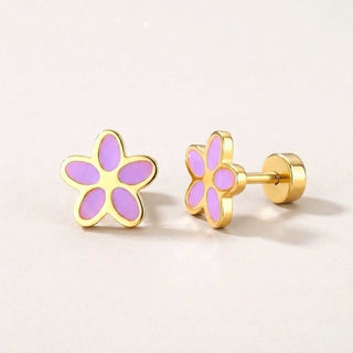 Flower Flat Back Studs Gold