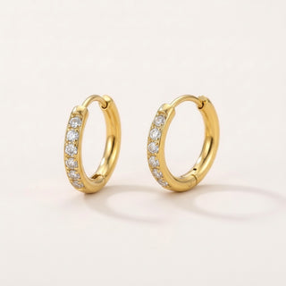 Gold Glow Band CZ Diamond Huggie