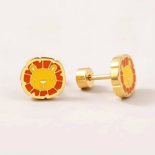 Little Lion Flat Back Studs Gold
