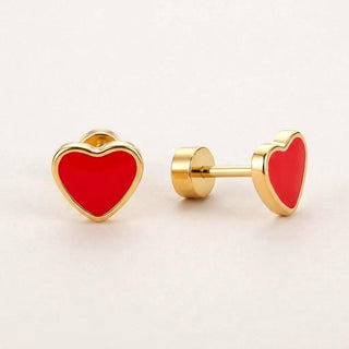 Love Heart Flat Back Studs Gold