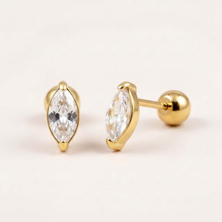 Marquise Sparkle Stud Gold