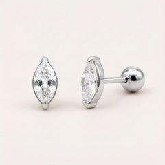 Marquise Sparkle Stud Silver