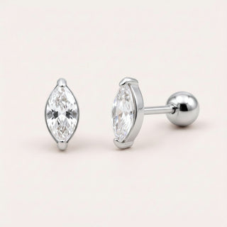 Marquise Sparkle Stud Silver