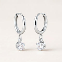 Twinkle CZ Diamond Huggies Silver